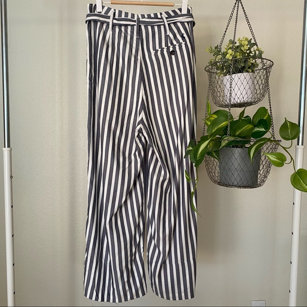 NWT Joules Blue and Cream Striped Baggy Linen Pants - Picture 4 of 8